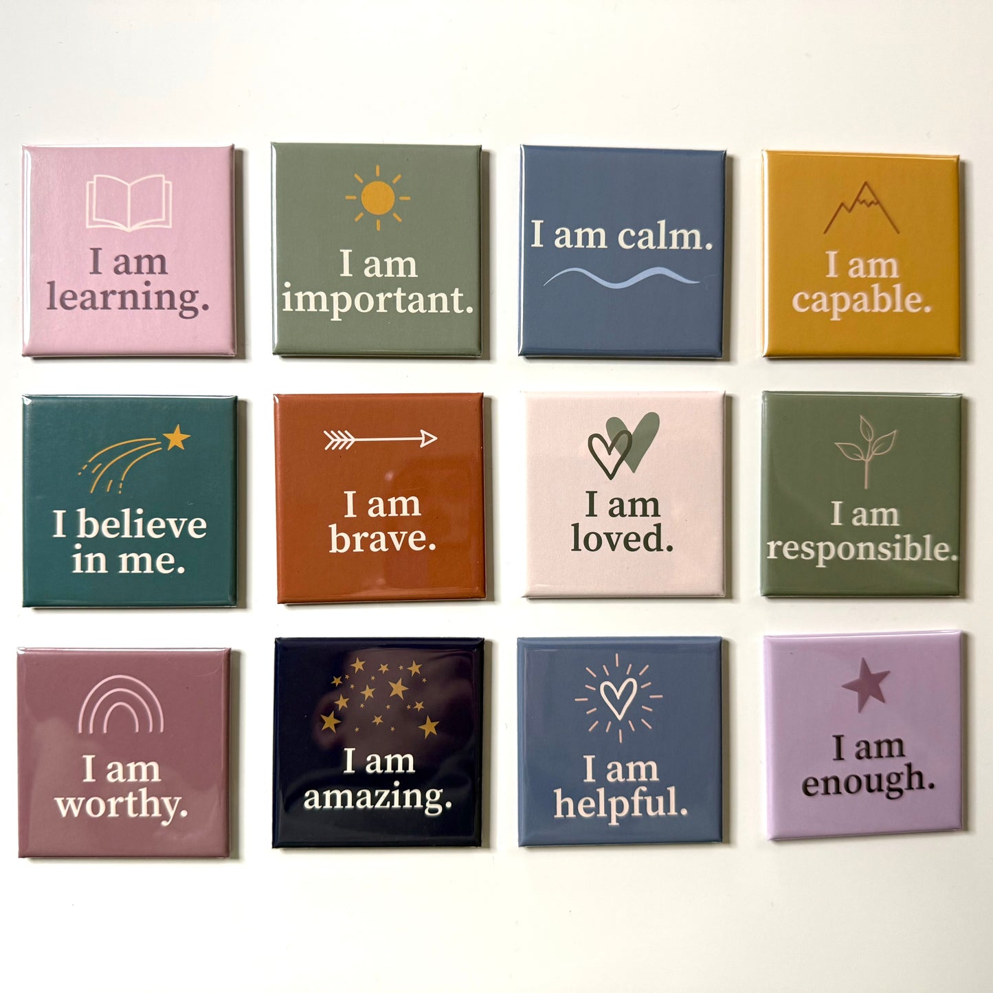 Affirmations Magnet Set | Pre-Designed 2×2" Magnets