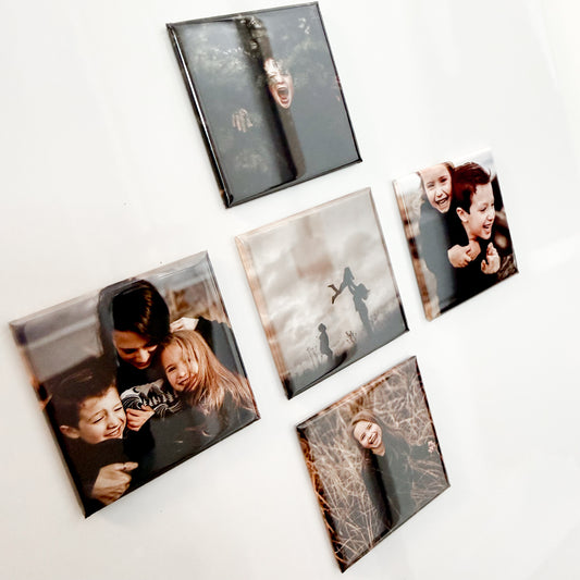Custom Photo Magnets — Set of 5 | 2×2" Personalized Fridge Magnets
