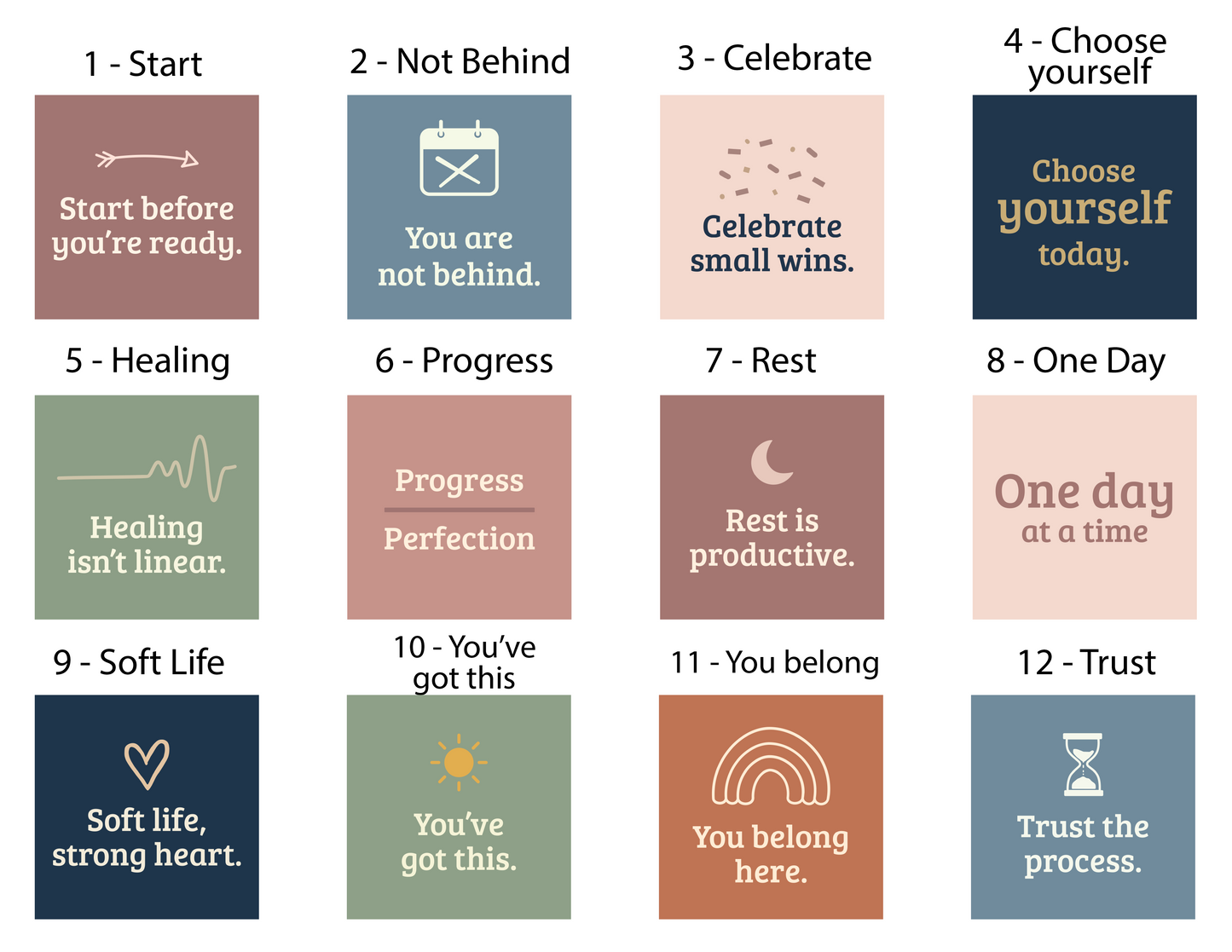 Daily Encouragement Magnet Set | Pre-Designed 2×2" Magnets